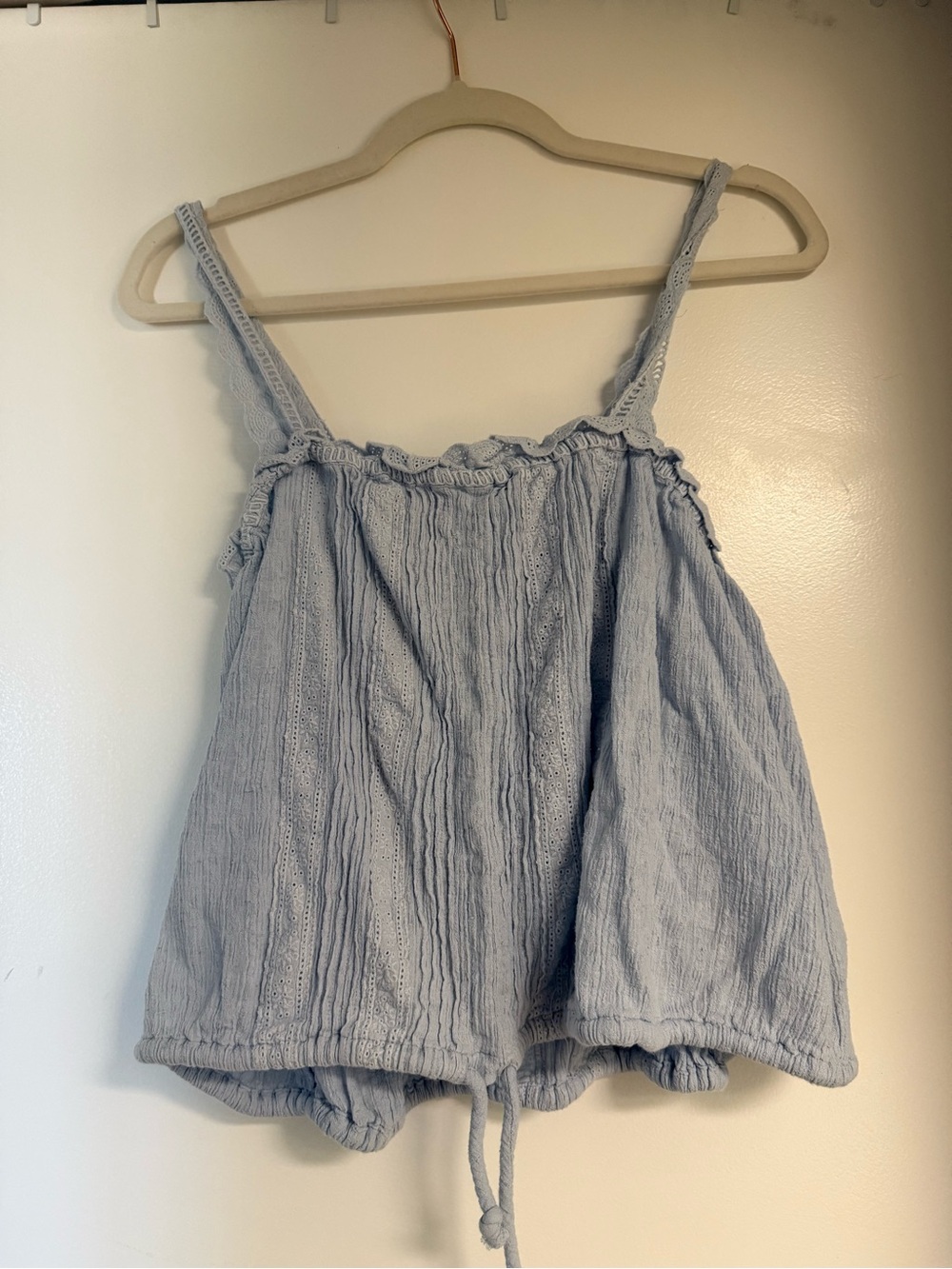 Free People Light Blue Cotton Gauze Camisole Tank